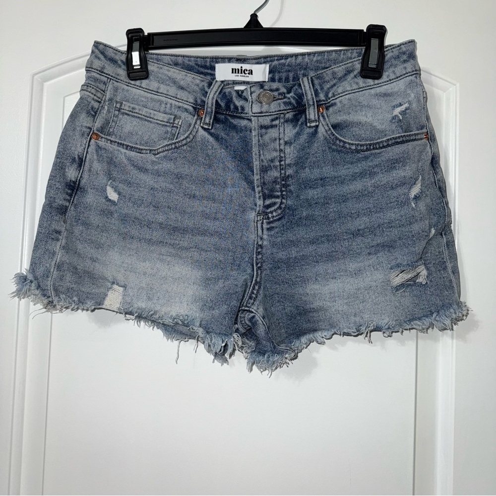 Mica Jean Shorts Women’s Size Medium Raw Hem Distressed Button Fly
